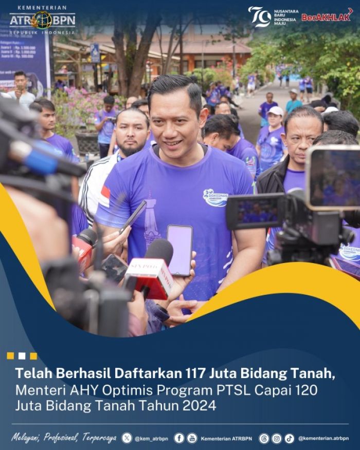 ​Menteri AHY Optimis Target 120 Juta Bidang Tanah Terdaftar Program PTSL di 2024