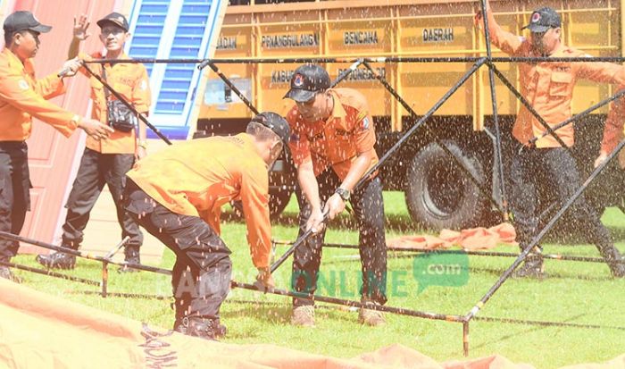 Waspada Banjir saat Pilkades, Polres dan BPBD Bojonegoro Gelar Simulasi