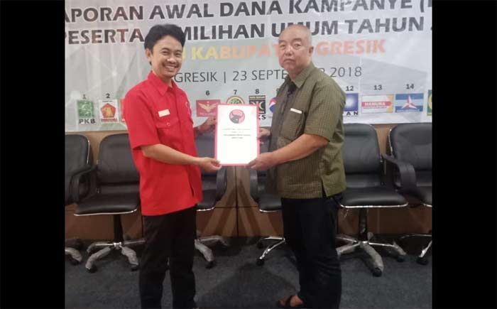 PDIP Gresik Laporkan Dana Kampanye Awal Rp 2,5 Juta