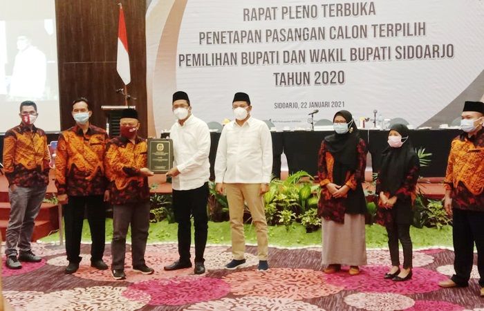 KPU Sidoarjo Tetapkan Gus Muhdlor - Subandi Sebagai Bupati dan Wabup Terpilih