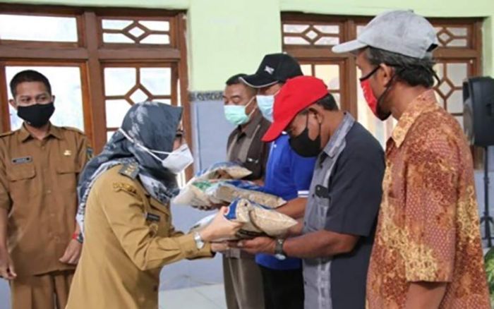 Pemkab Kediri Bantu 1.250 Kg Benih Padi Kepada Korban Banjir Tarokan