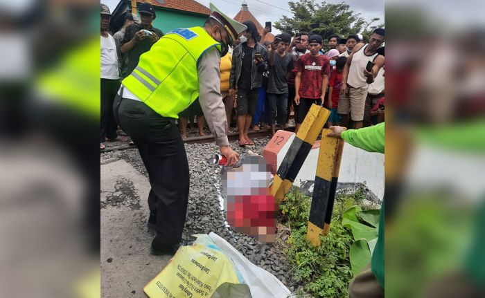 Wanita Paruh Baya Tewas Tertabrak Kereta Api di Perlintasan Tanpa Palang Pintu Desa Durungbedug