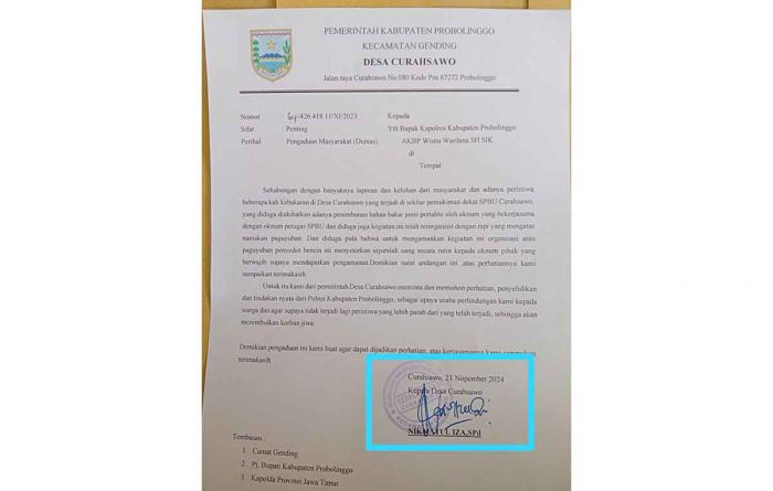 Kepala Desa Curahsawo Probolinggo Bersurat ke Polisi, Ada Apa?