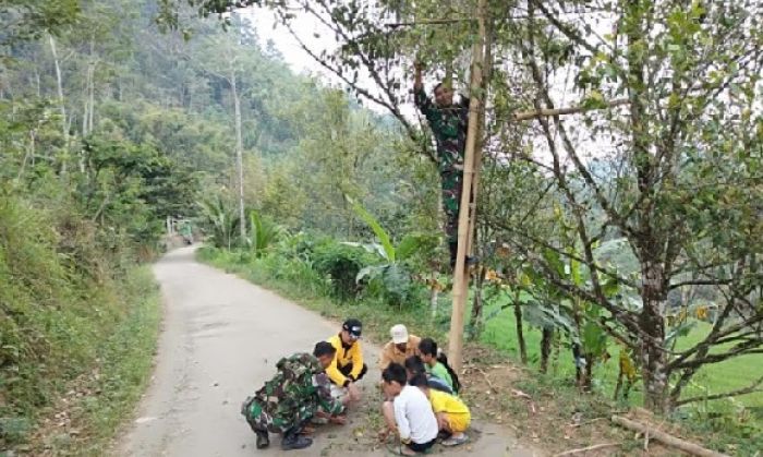 ​Satgas TMMD Trenggalek Bantu Warga Panen Cengkeh