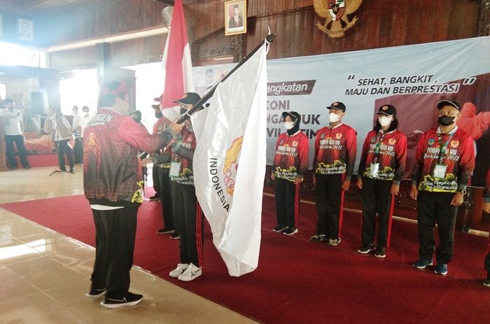 Plt Bupati Nganjuk Berangkatkan Kontingen Porprov VII Jatim 2022