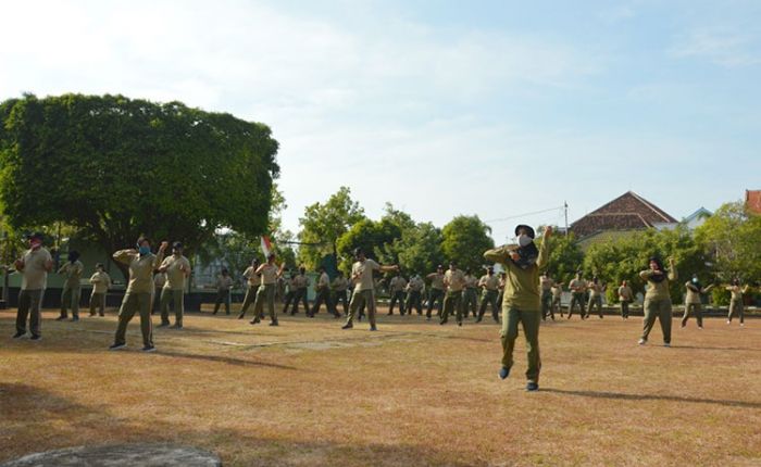 Tingkatkan Imun Tubuh di Tengah Pandemi, Jajaran Kodim 0802/Ponorogo Senam Bersama