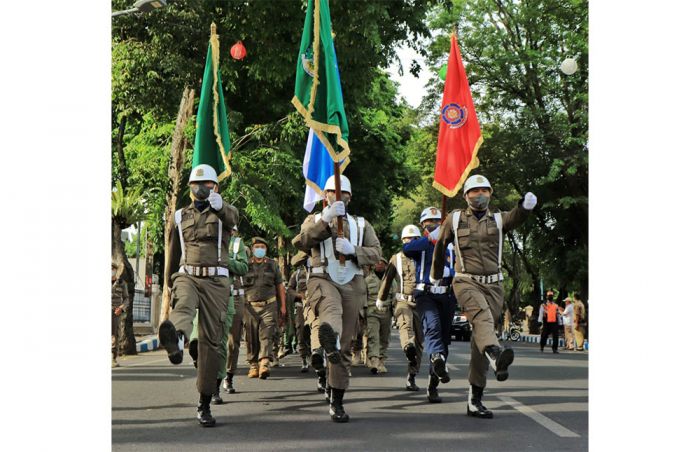 HUT ke-77 Provinsi Jatim, Pemkot Pasuruan Terima Bendera Pataka Jer Basuki Mawa Beya