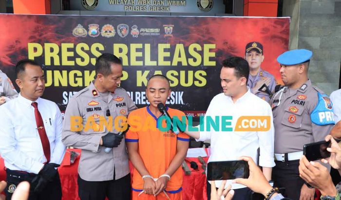 Polisi di Gresik Ekspose Pencabul Anak Tiri