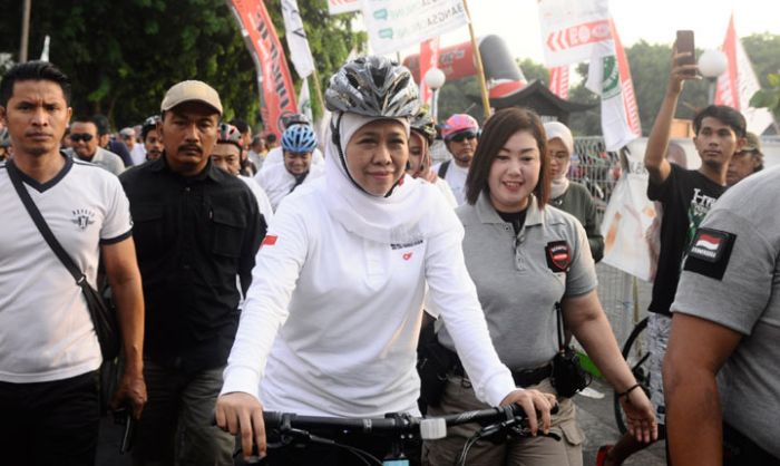 Gowes Kebangsaan, Gubernur Khofifah Ajak Peserta Jaga Jatim Guyub Rukun