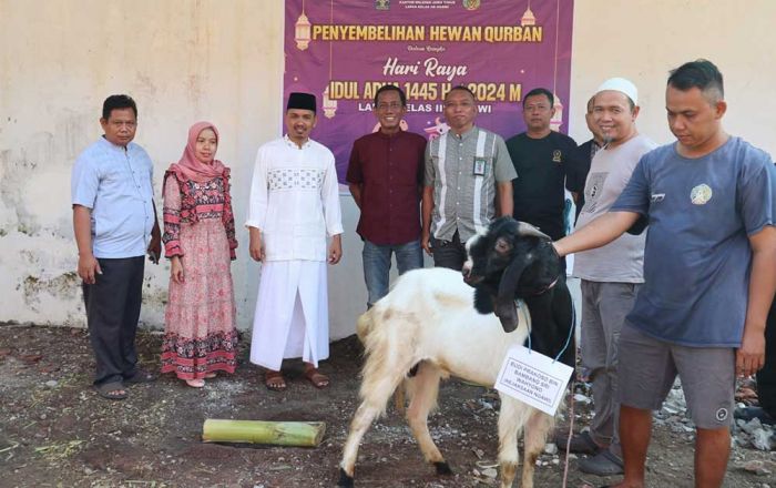 Lapas Ngawi Sembelih 10 Ekor Kambing Kurban