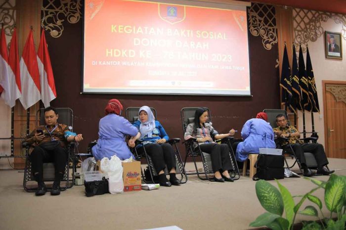 Jelang Hari Dharma Karyadhika 2023, Kanwil Kemenkumham Jatim Gelar Donor Darah