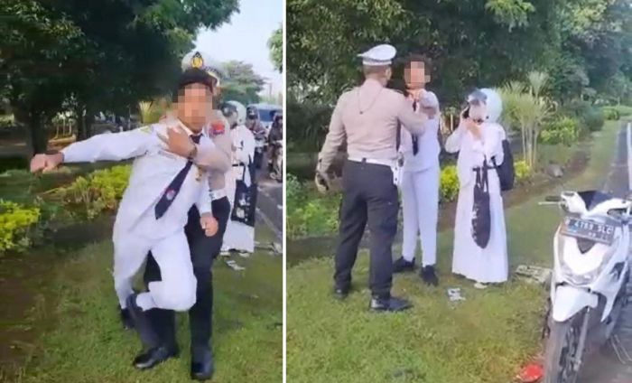 Viral! Seorang Pelajar di Sidoarjo Ngamuk, Tak Terima Ditegur Polisi Karena Langgar Lalin