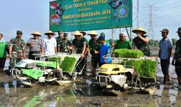 Danrem Bhaskara Jaya Galakkan Kegiatan Olah Tanah dan Padi 