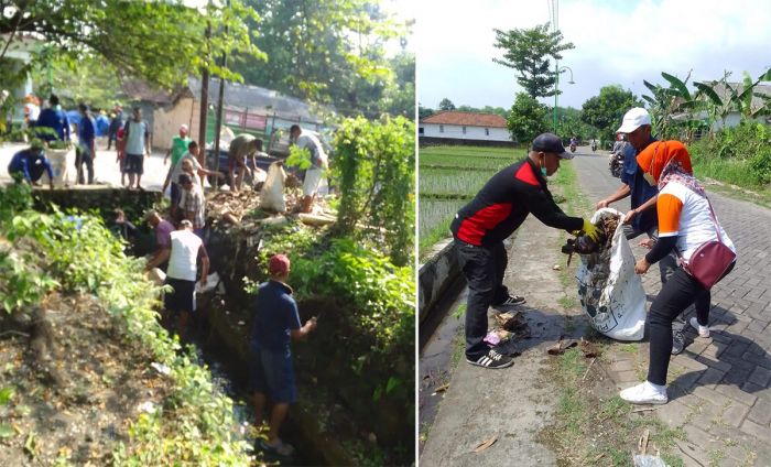 Warga dan Aktivis Lingkungan di Pasuruan Bersihkan Sampah di Saluran Irigasi