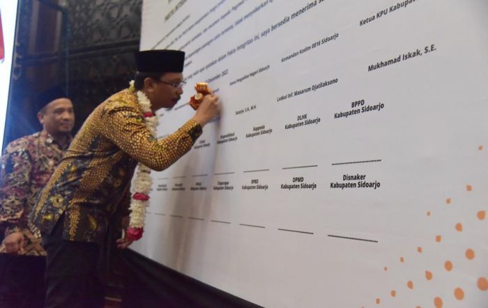 Peluncuran Sentra Gakkumdu, Bupati Sidoarjo Minta ASN Jaga Netralitas di Pemilu 2024