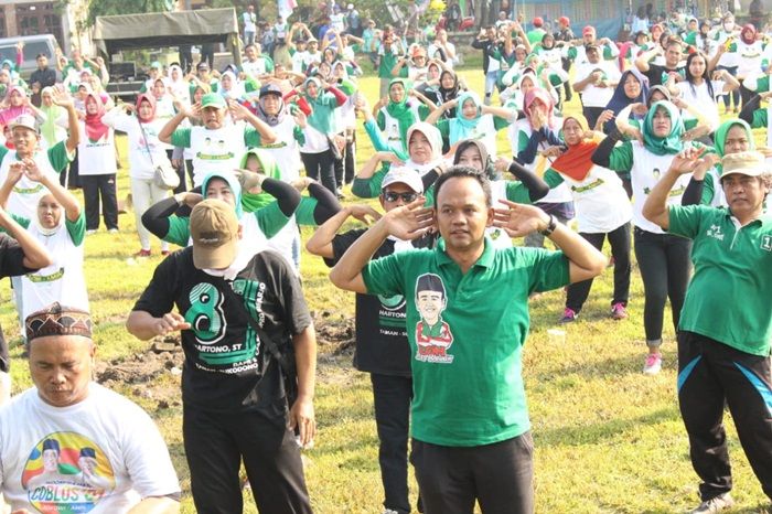 Blusukan ke Dapil, PKB Sidoarjo Gelar Senam Bersama dan Dangdutan