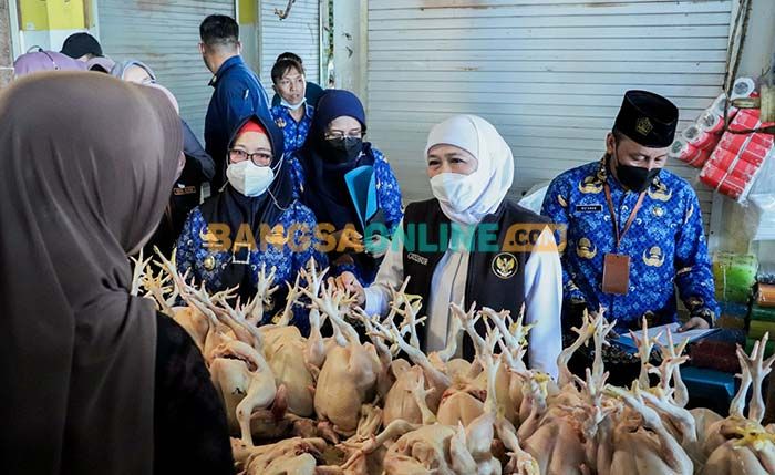 Antisipasi Lonjakan Harga, Gubernur Khofifah Sidak dan Gelar Pasar Murah di Gresik