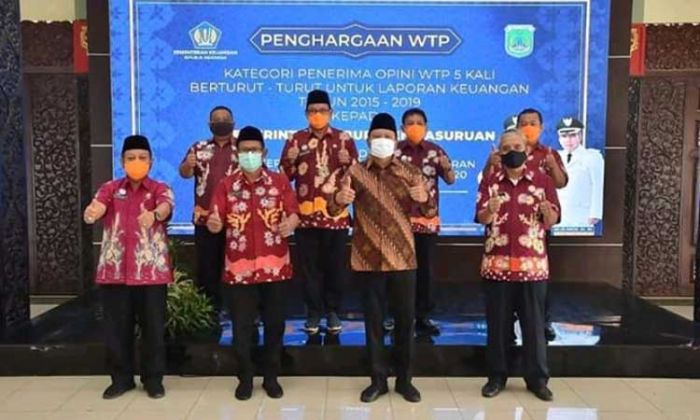 Raih WTP 7 Kali Berturut-turut, Pemkab Pasuruan Dianugrahi Penghargaan dari Menteri Kauangan