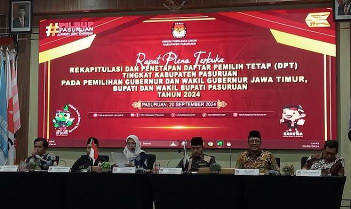 ​KPU Pasuruan Gelar Rapat Pleno Penetapan DPT Pilgub dan Pilbup 2024, 1.206.754 Pemilih