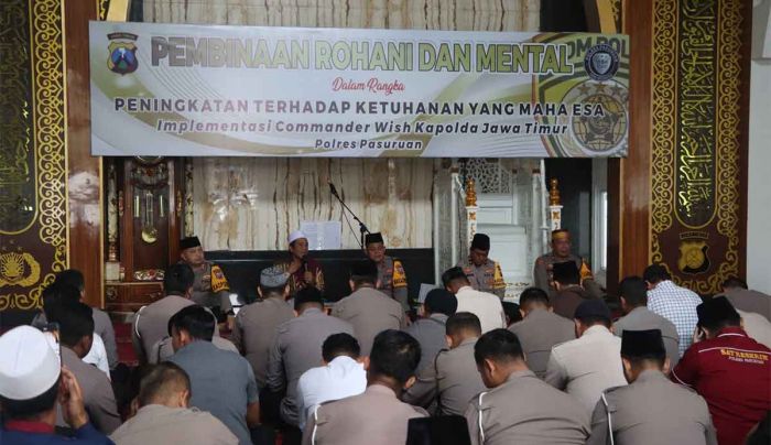 Bareng Gus Ronny Ghozali, Polres Pasuruan Gelar Binrohtal dan Santunan Anak Yatim