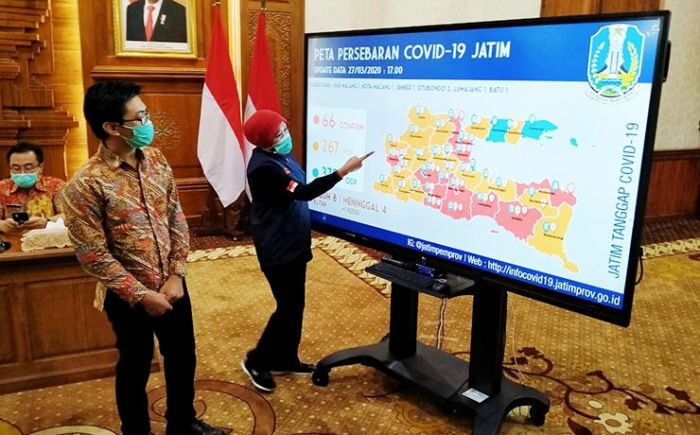 Update Covid-19 di Jatim, Positif Bertambah Tujuh, Empat Daerah Berubah Jadi Zona Merah