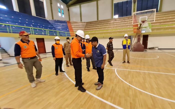 Bupati Pasuruan Minta Pengerjaan GOR Sarana Krihda Rampung Tepat Waktu