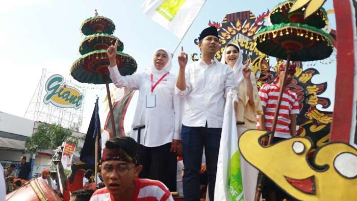 ​Pendukung Khofifah-Emil Antusias Sukseskan Deklarasi Damai Pilgub Jatim 2018