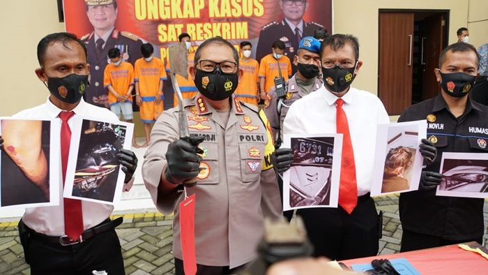 ​Satreskrim Polresta Sidoarjo Berhasil Amankan 8 Pelaku Pelemparan Paving Calon Pasutri