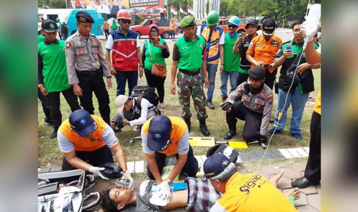 Siaga Bencana, BPBD Sidoarjo Simulasikan Penanganan Puting Beliung