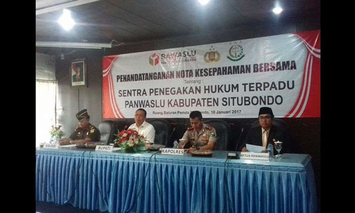 Bentuk Gakumdu, Panwaslu MoU bersama Kejari dan Polres Situbondo