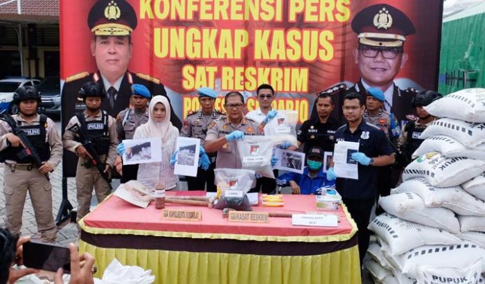 Satreskrim Polresta Sidoarjo Amankan 22 Ton Pupuk Palsu, Begini Cara Membuatnya