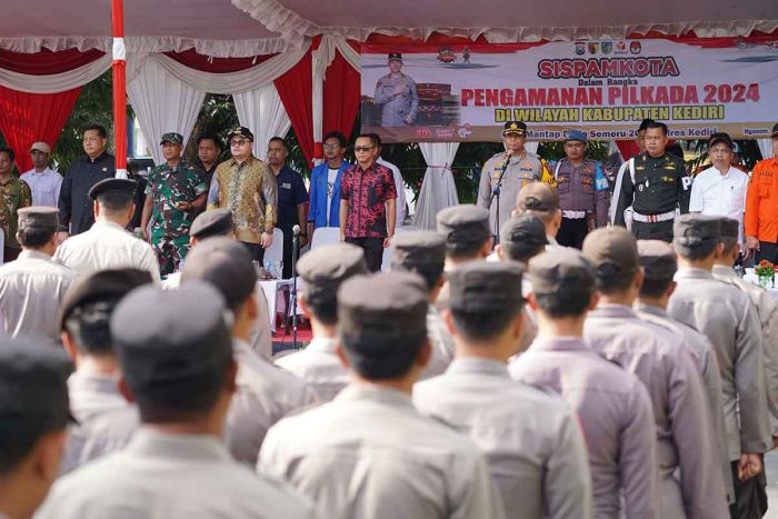 Ikuti Jalannya Simulasi Sispamkota, Bupati Kediri Berharap Pilkada 2024 Berjalan Kondusif