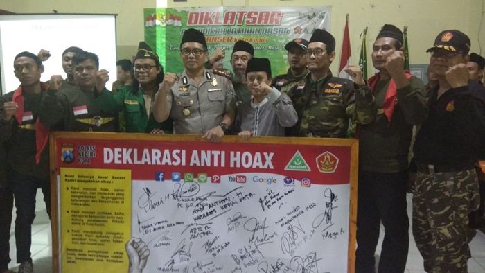 Polisi dan Banser Kota Kediri Sepakat Perangi Berita Hoax