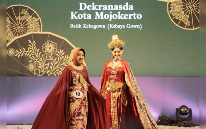 Ketua Tim Penggerak PKK Kota Mojokerto Tampil Memukau dengan Kebaya Gown Karya Desainer Lokal