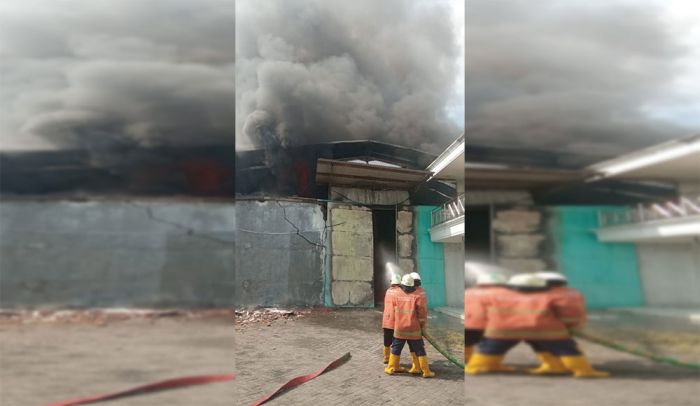 Dua Gudang Alat Elektronik dan Sandal di Margomulyo Surabaya Ludes Terbakar