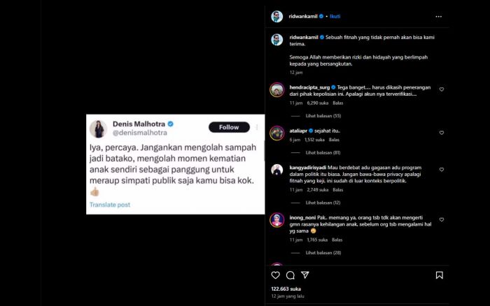 Tanggapi Cuitan Netizen di X, Ridwan Kamil: Boleh Bully Saya, Tapi Jangan Keluarga Apalagi Anak Saya