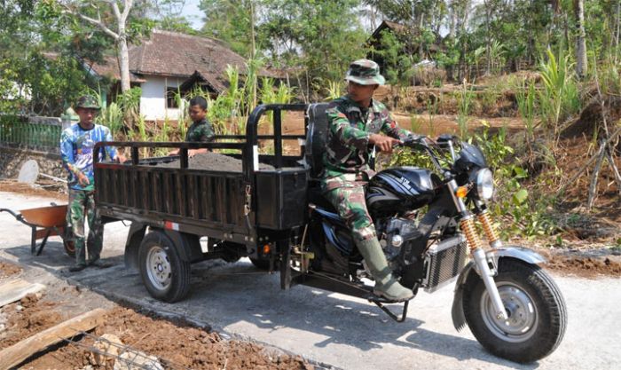 Akhirnya, Terdengar Raungan Suara Mesin Motor 3 Roda Dalam TMMD 106 Kodim 0818/Malang-Batu