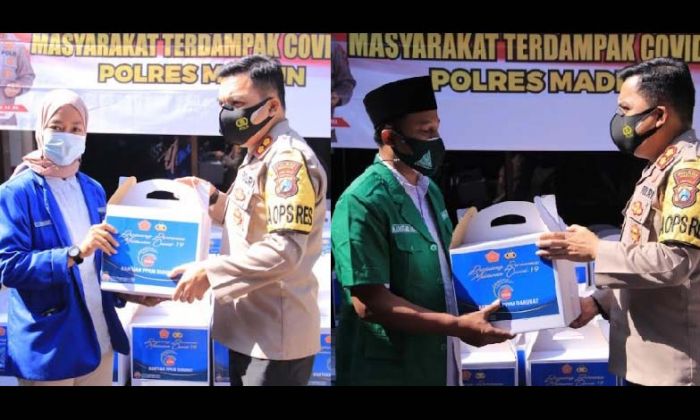 Polres Madiun Salurkan Bantuan Sembako Kepada Ormas Kepemudaan