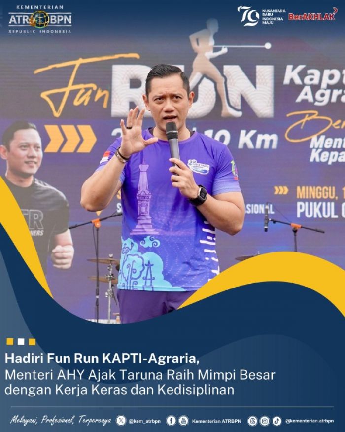 Hadiri Fun Run KAPTIA Agraria, Menteri AHY Ajak Taruna Raih Mimpi Besar