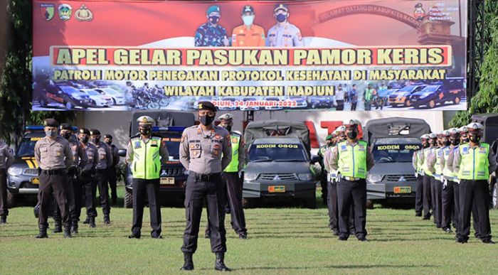  Polres Madiun Gelar Apel Pasukan Pamor Keris