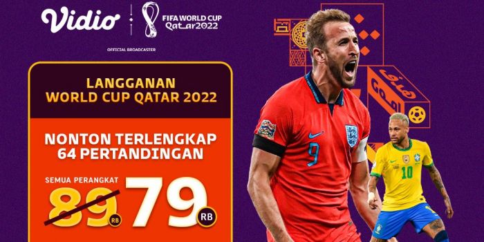 Harga dan Cara Mengaktifkan Paket Nonton Piala Dunia di Aplikasi Vidio