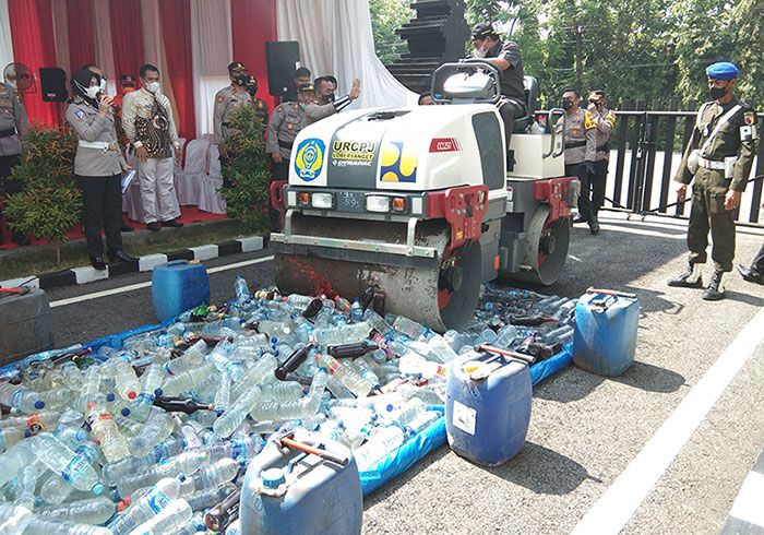 Tutup Tahun, Polres Nganjuk Musnahkan Barang Bukti Hasil Tangkapan