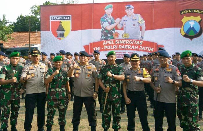 Polda Jatim Gelar Apel Sinergitas TNI-Polri di Markas Brimob Jatim