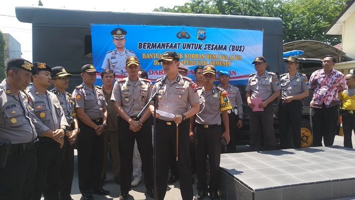 ​Peduli Korban Gempa Sapudi, Polres Pamekasan Kirim BUS