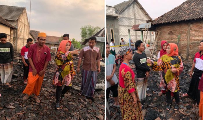 Rumah Warga Modo Kebakaran, Wabup Kartika Datang Berikan Bantuan