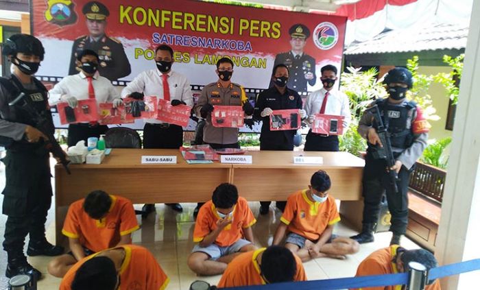 ​Operasi Tumpas Semeru 2020, Polres Lamongan Berhasil Tangkap 7 Pengedar Sekaligus Pengguna Narkoba