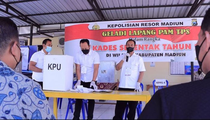 Jelang Pilkades Serentak, Polres Madiun Gelar Latpraops dan Geladi Lapang Pengamanan TPS