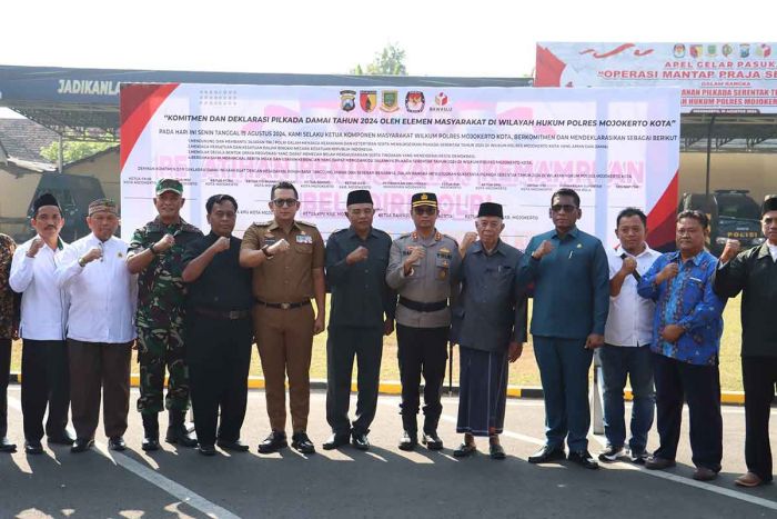 Polres Mojokerto Kota Ajak Seluruh Elemen Deklarasi Pilkada Damai