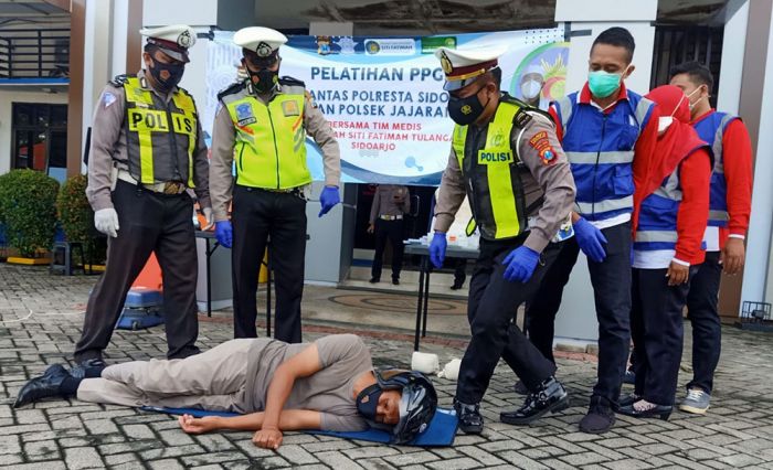 Antisipasi Kecelakaan di Jalur Blackspot, Polresta Sidoarjo Gelar PPGD