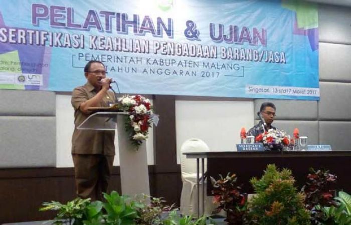 Sekda Malang Buka Pelatihan dan Sertifikasi Keahlian Pengadaan Barang/Jasa